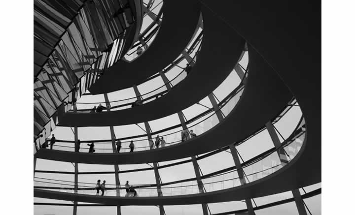 B&W photo of the Reichstag Cupola